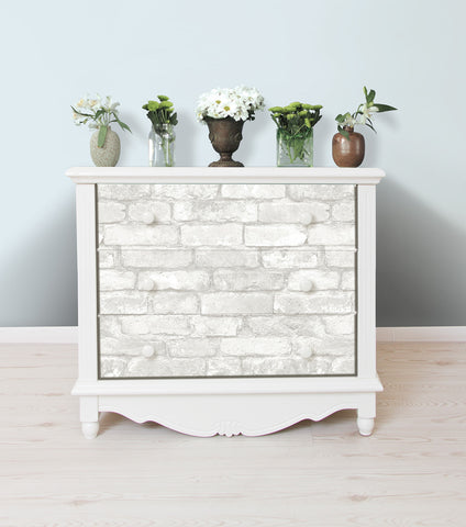 Image of Grey and White Brick Peel & Stick Wallpaper