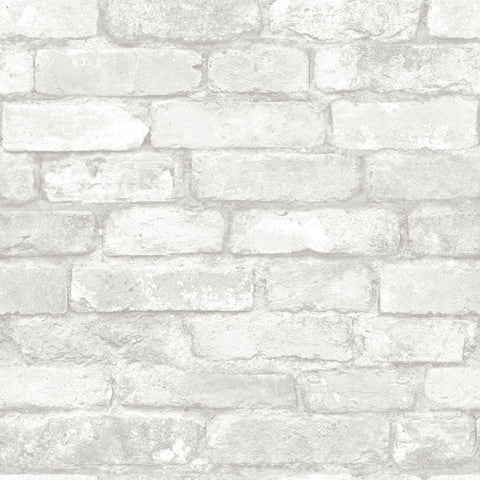 Image of Grey and White Brick Peel & Stick Wallpaper
