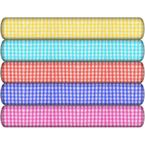Image of Poly Cotton Gingham Print For Crafts At Home, 3 yds, Available In Multiple Colors